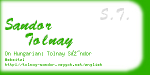 sandor tolnay business card